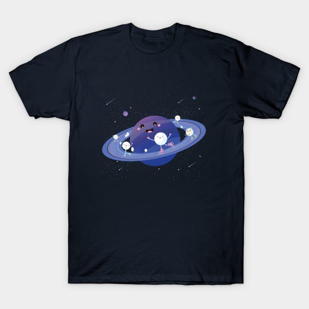 Space Ice Skating T-Shirt by saivi05